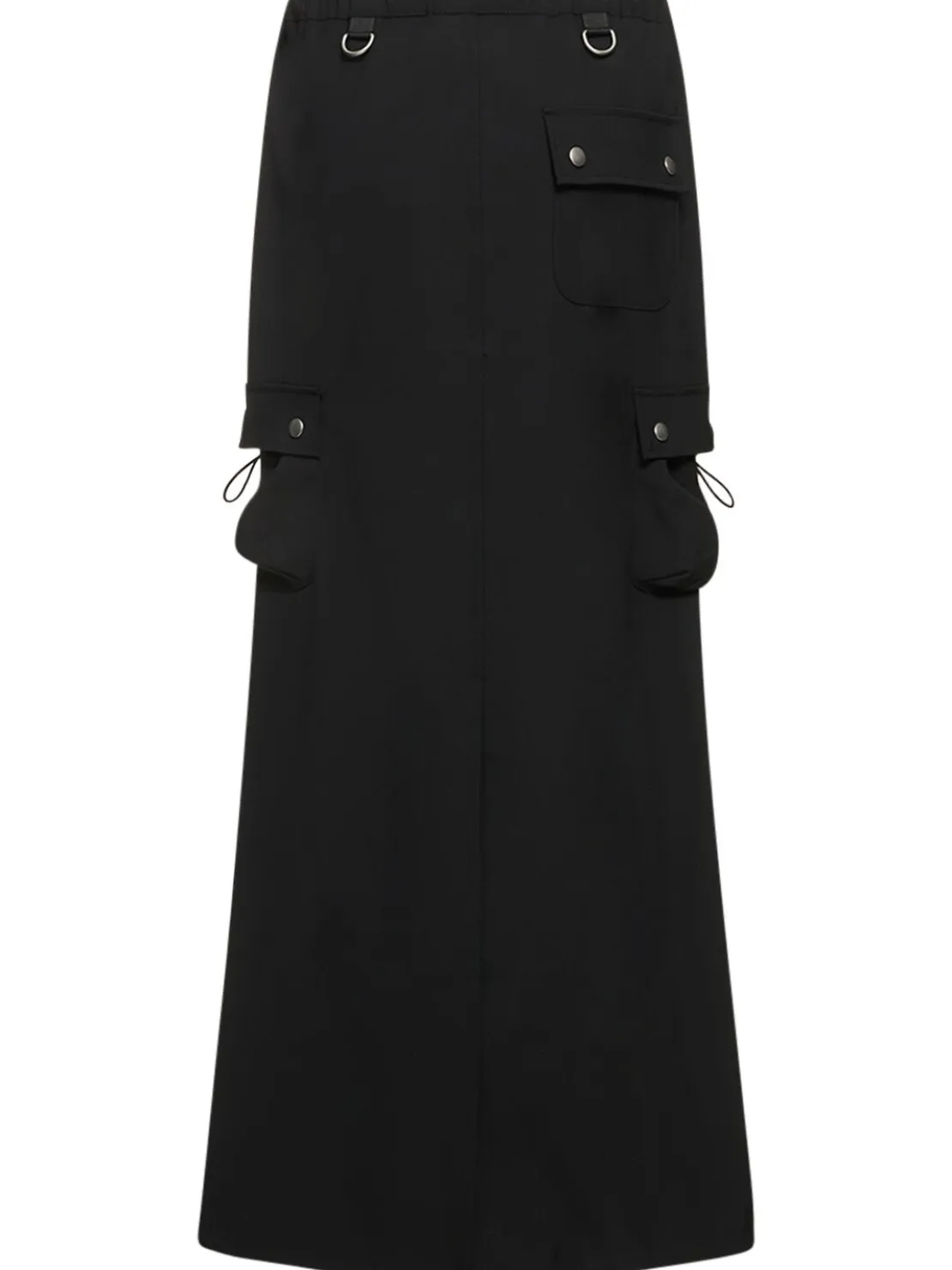 Gonna cargo sartoriale in misto fresco lana