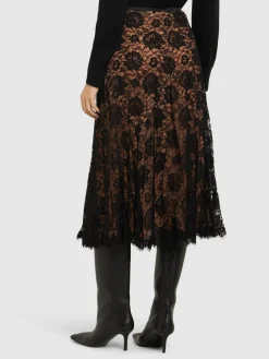 Gonna Crushed Dance in pizzo di misto cotone