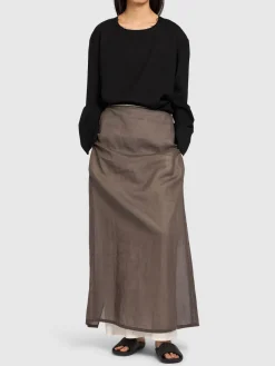 Gonna lunga in organza di cotone Zaira