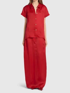 Gonna lunga Lucian in organza di seta