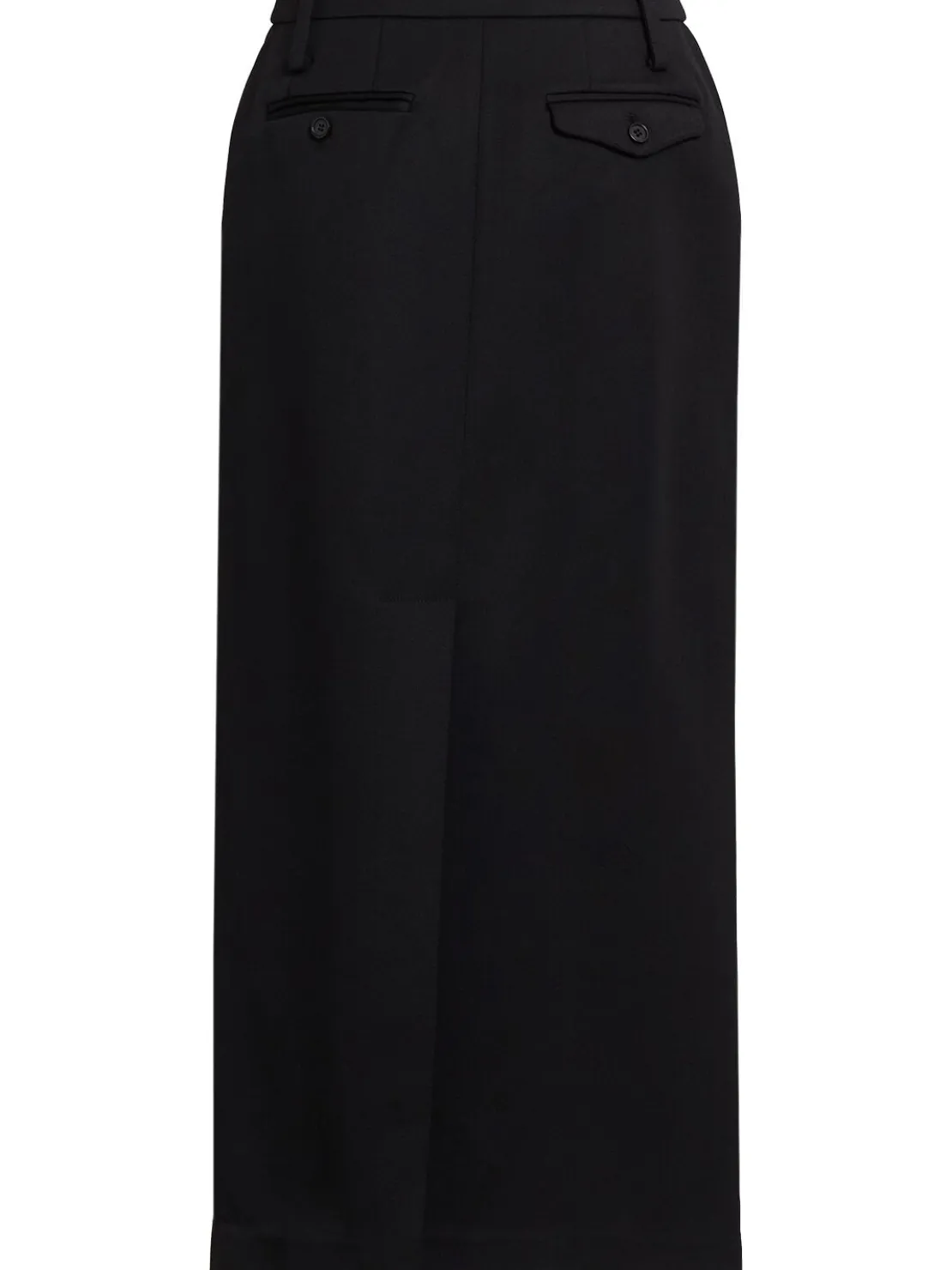 Gonna maxi in twill di misto lana a vita bassa