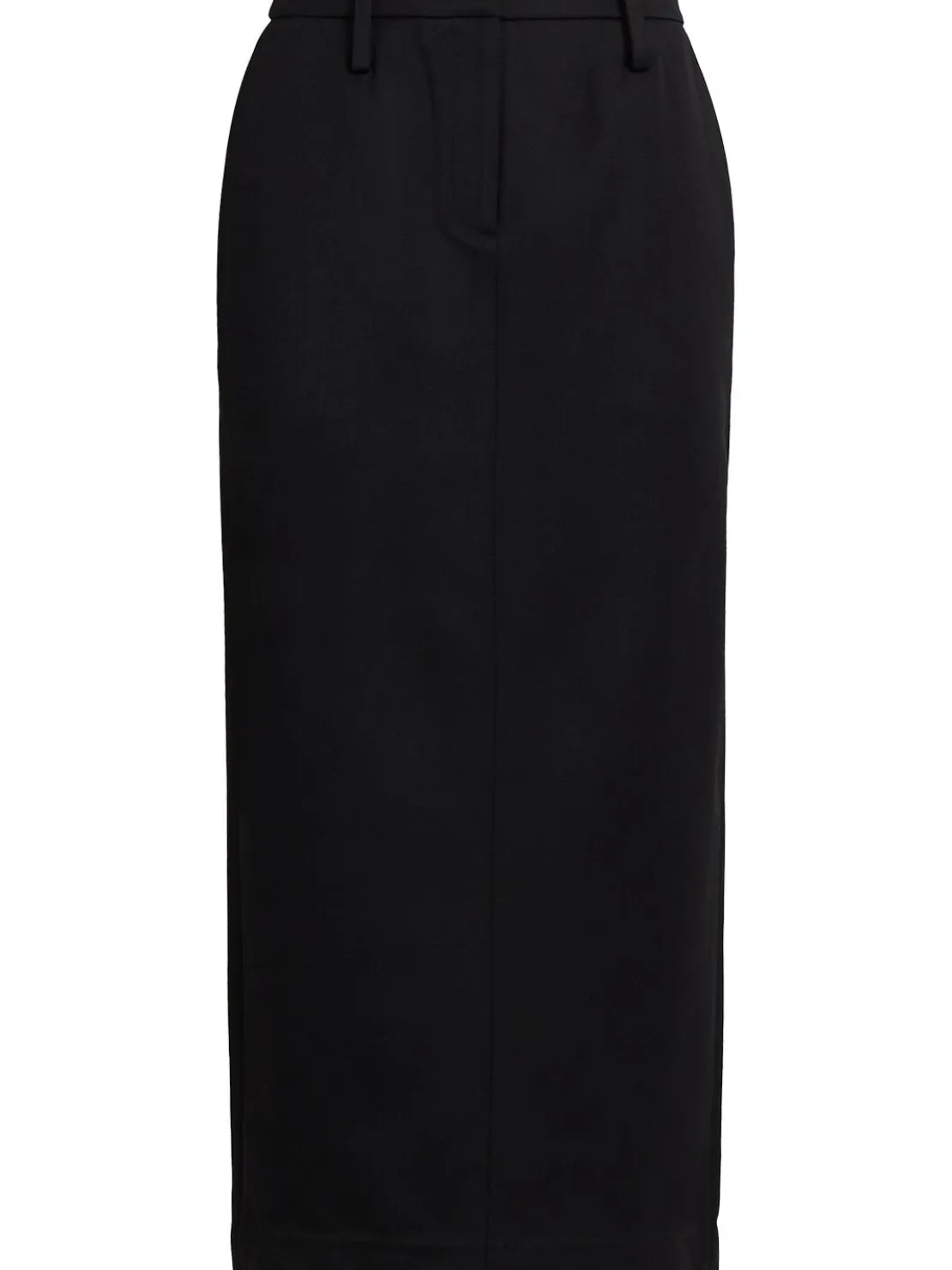 Gonna maxi in twill di misto lana a vita bassa