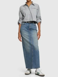 Gonna maxi vita alta Daria in denim