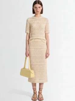 Gonna midi in misto cotone / paillettes