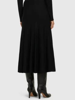 Gonna midi Mayu in maglia di misto lana