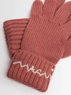 Guanti in maglia di misto lana