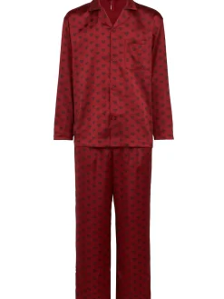 Hearts sateen pajama shirt & pants set
