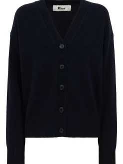 Heavy wool V-neck cardigan