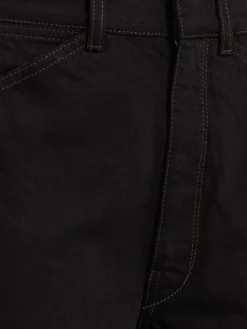 High waist curved cotton pants