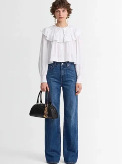 High waist flared denim jeans