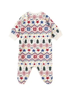 Holiday printed cotton jersey romper
