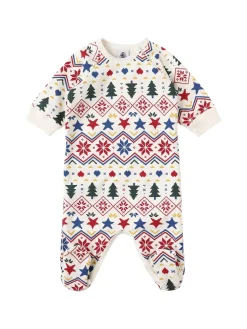 Holiday printed cotton jersey romper