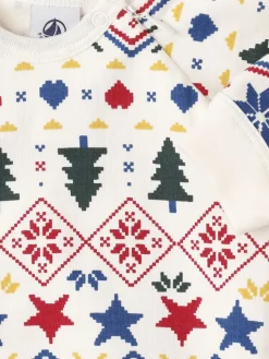 Holiday printed cotton jersey romper