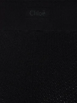 Honeycomb knit stretch viscose pants