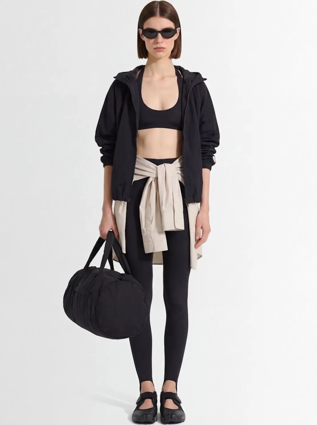 Hooded lightweight taffeta jacket