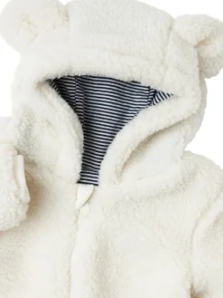 Hooded nylon puffer romper