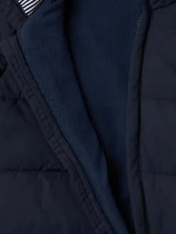 Hooded nylon puffer romper