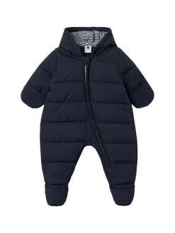 Hooded nylon puffer romper