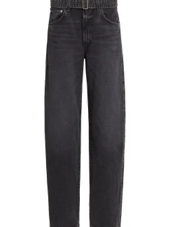 Jeans ampi vita media con risvolto