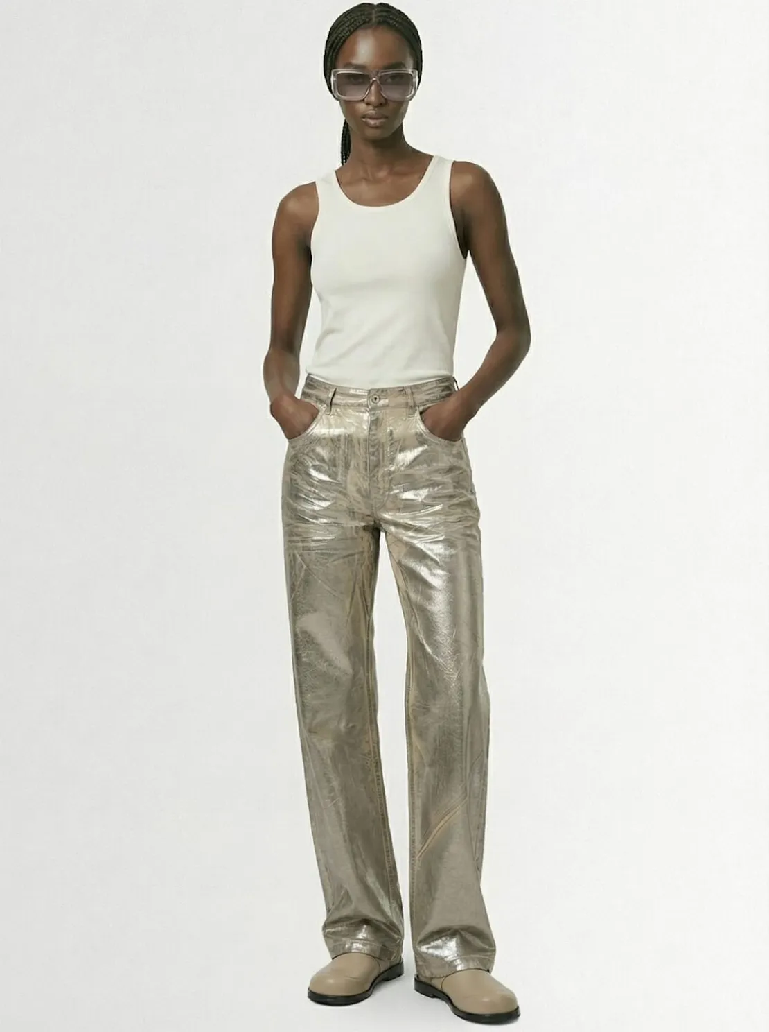 Jeans baggy fit vita bassa Geth in denim