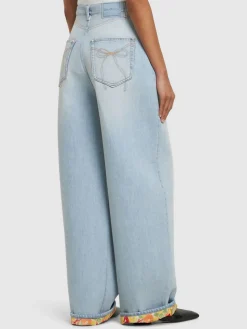 Jeans baggy Picko a vita media in denim accoppiato