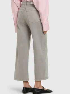 Jeans cropped vita alta e gamba ampia