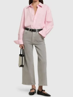 Jeans cropped vita alta e gamba ampia