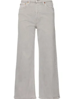 Jeans cropped vita alta e gamba ampia