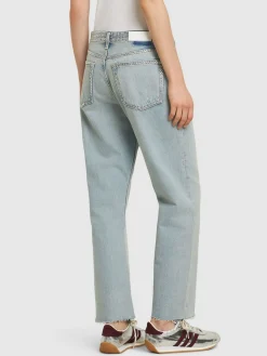 Jeans dritti cropped con decorazioni