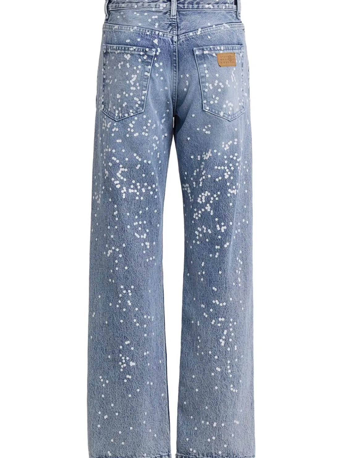 Jeans dritti in denim con decorazioni