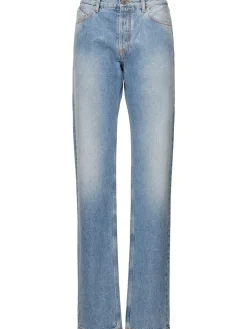 Jeans dritti in denim spalmato