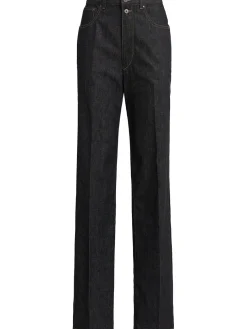 Jeans dritti vita alta in denim