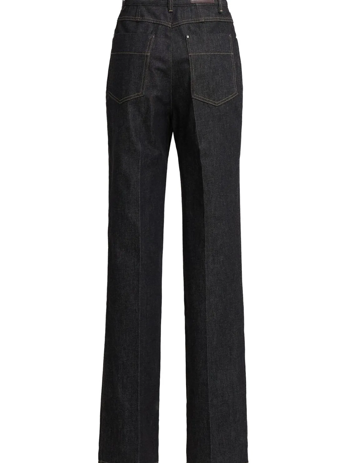 Jeans dritti vita alta in denim