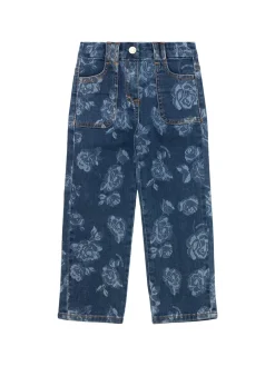 Jeans in denim di misto cotone stampato
