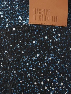 Jeans larghi in denim con decorazioni