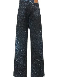 Jeans larghi in denim con decorazioni
