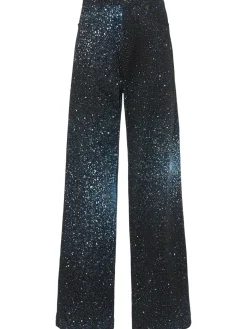 Jeans larghi in denim con decorazioni