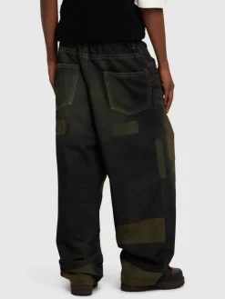 Jeans larghi in denim patchwork