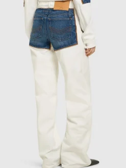 Jeans larghi Petit Grand in cotone trompe l'oeil