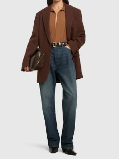 Jeans larghi vita alta