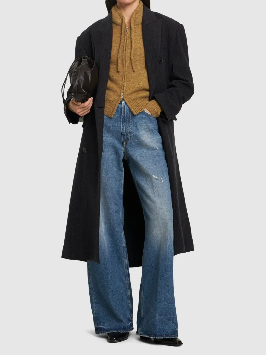 Jeans larghi vita alta 2022 in denim