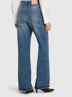 Jeans larghi vita alta 2022 in denim