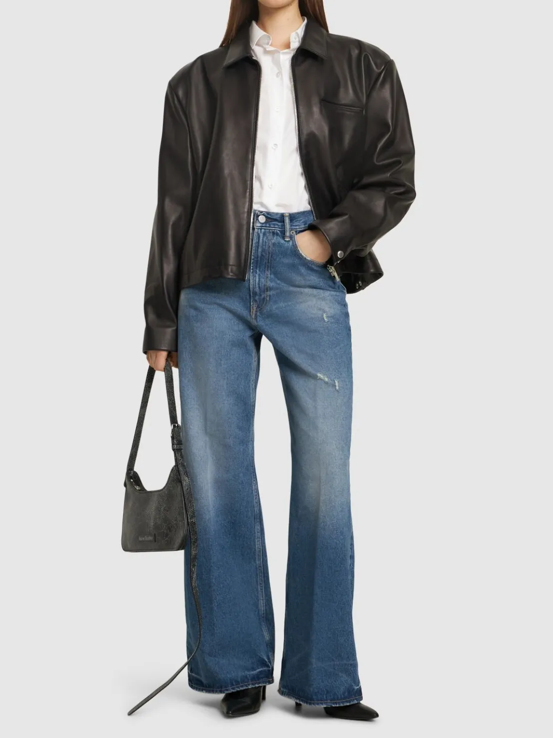Jeans larghi vita alta 2022 in denim