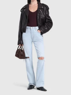 Jeans vita alta loose fit 90s distressed