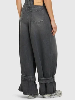 Jeans vita media boyfriend fit con fibbie
