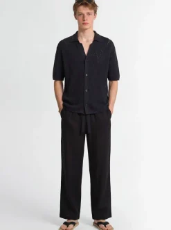 Knit cotton polo shirt