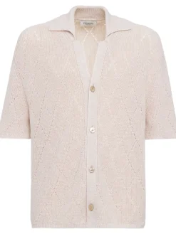 Knit cotton polo shirt