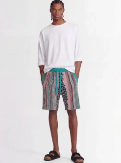 Knitted cotton blend shorts