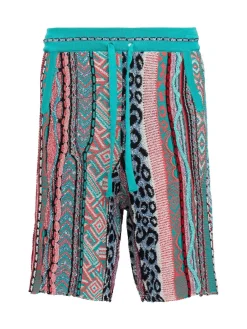 Knitted cotton blend shorts