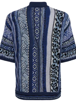 Knitted cotton blend short sleeve shirt